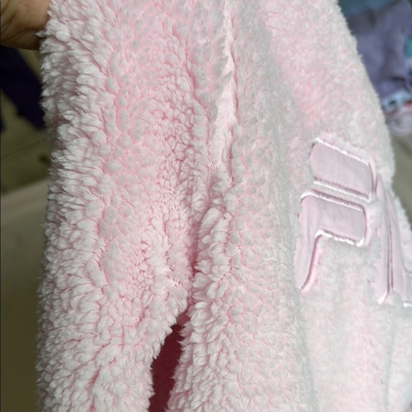NWOT FILA Kids Pink Fleece Hoodie - Picture 3 of 4